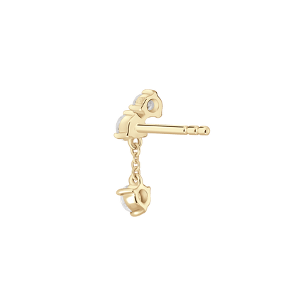 The Mini Angle Drop Single Earring - Lotus Diamond