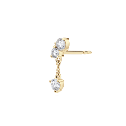 The Mini Angle Drop Single Earring - Lotus Diamond