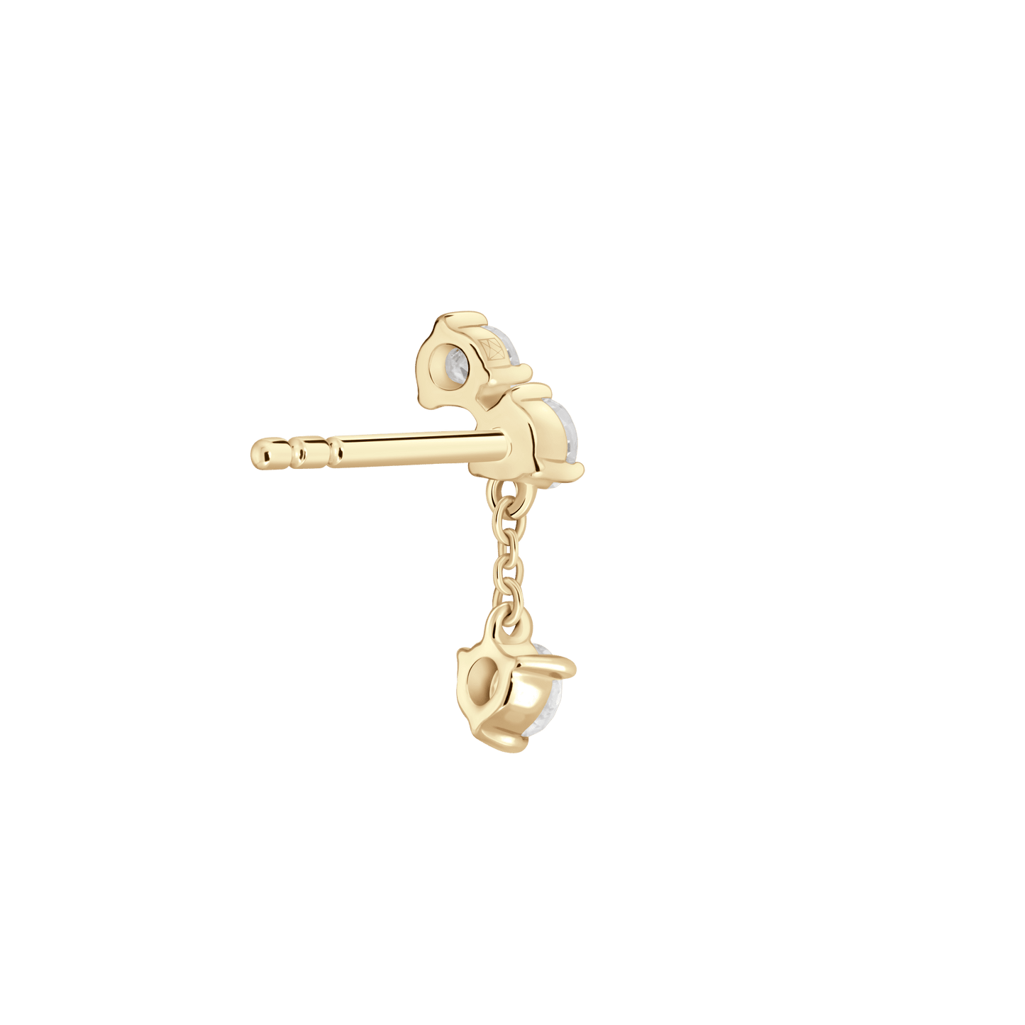 The Mini Angle Drop Single Earring - Lotus Diamond