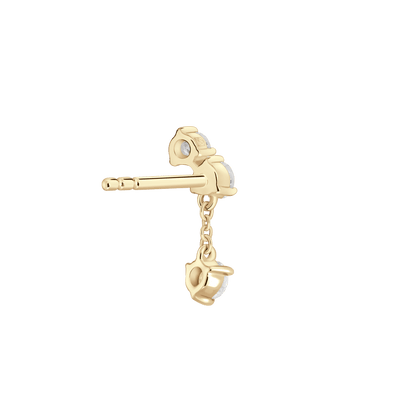 The Mini Angle Drop Single Earring - Lotus Diamond