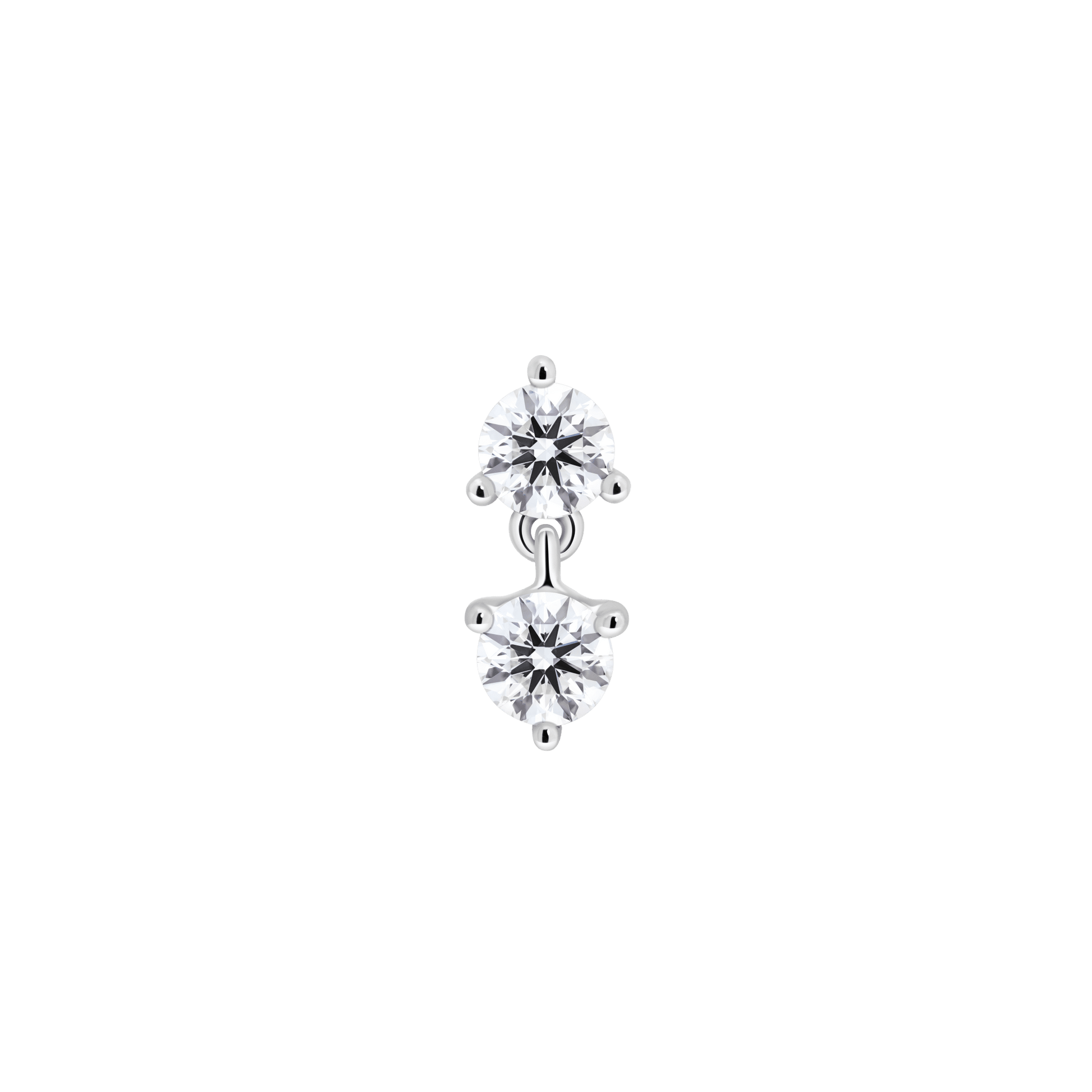 The Mini Double Drop Single Stud - Lotus Diamond