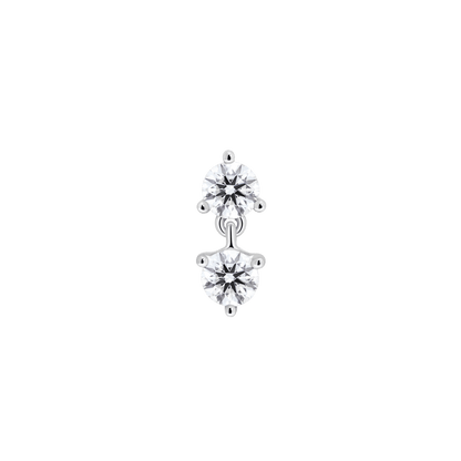 The Mini Double Drop Single Stud - Lotus Diamond
