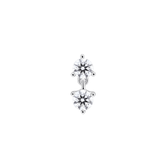 The Mini Double Drop Single Stud - Lotus Diamond