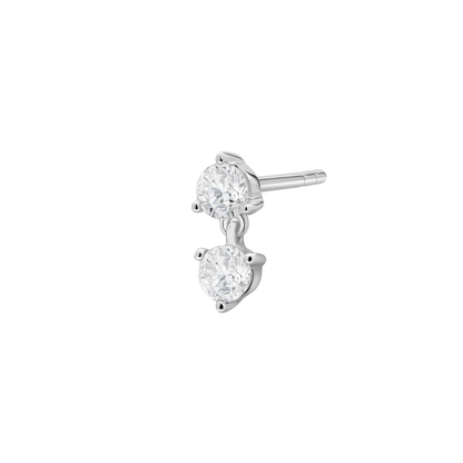 The Mini Double Drop Single Stud - Lotus Diamond