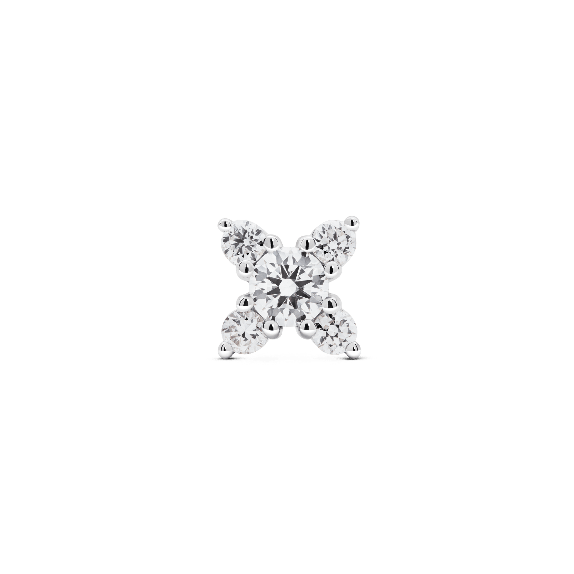 The Mini Leaf Single Stud - Lotus Diamond