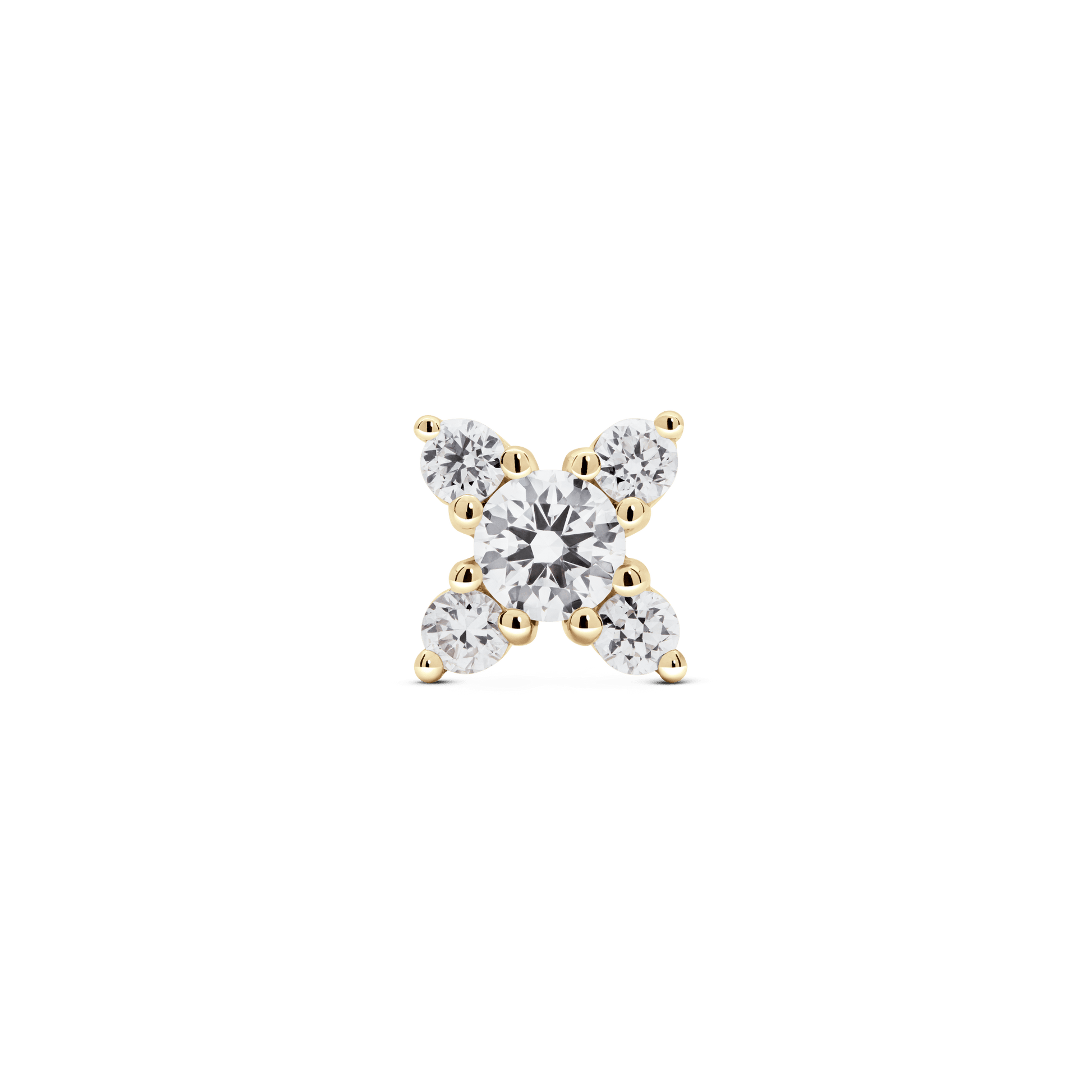 The Mini Leaf Single Stud - Lotus Diamond