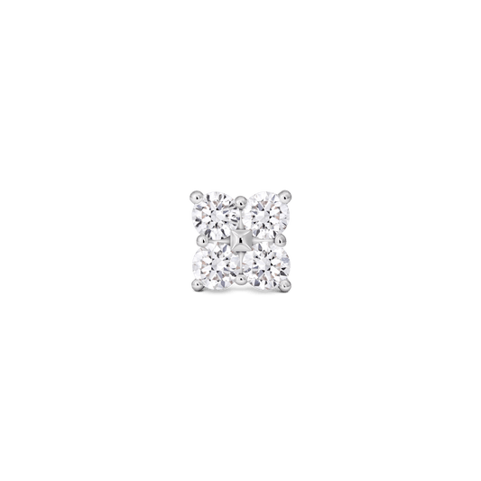 The Mini Quatrefoil Single Stud - Lotus Diamond