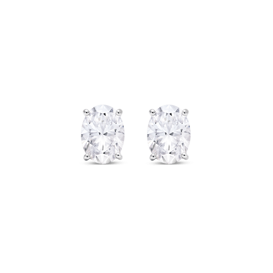 The Oval Solitaire Studs - Lotus Diamond