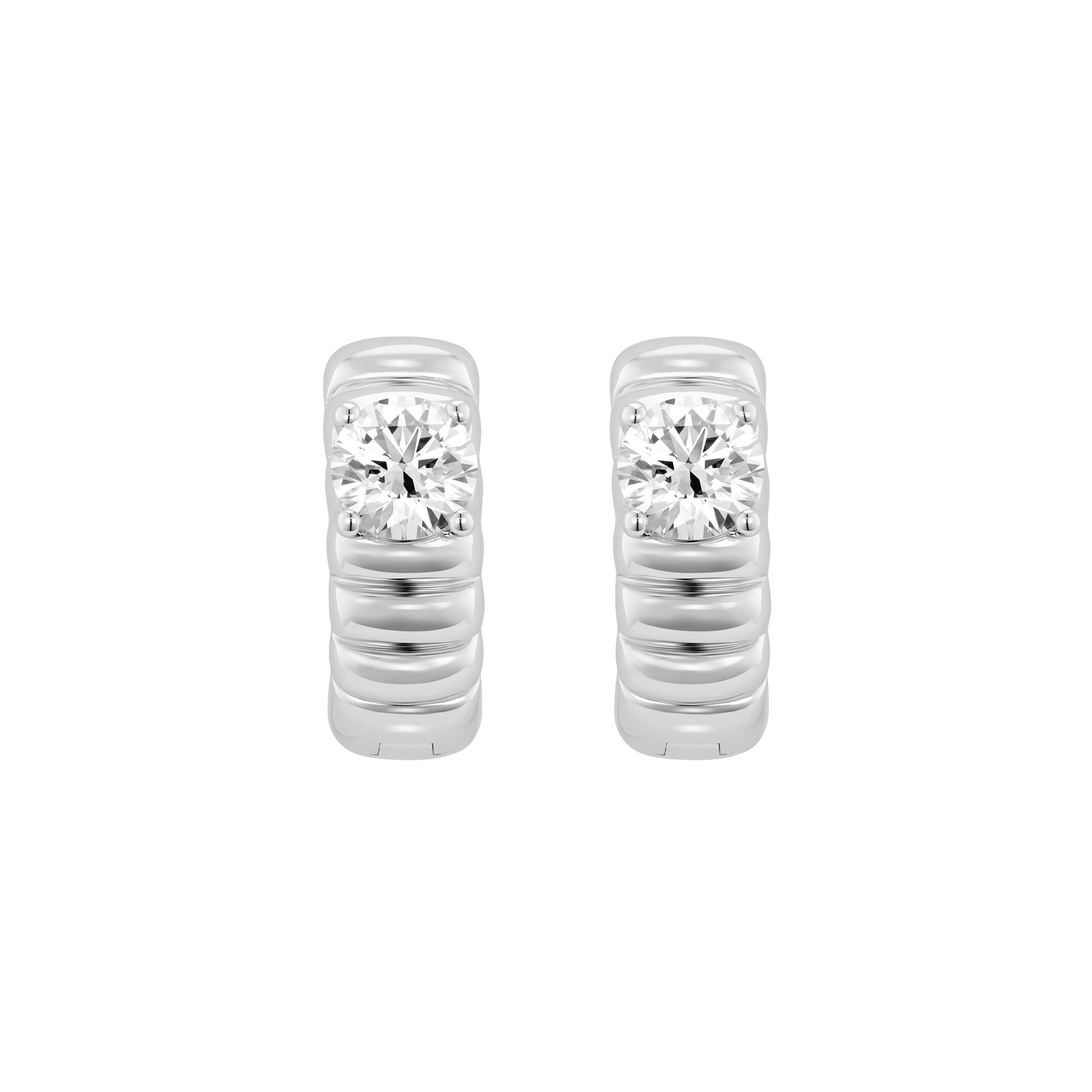 The Poet Hoop Earrings - Lotus Diamond
