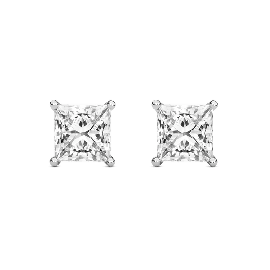The Princess Solitaire Studs - Lotus Diamond