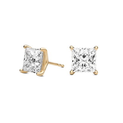 The Princess Solitaire Studs - Lotus Diamond