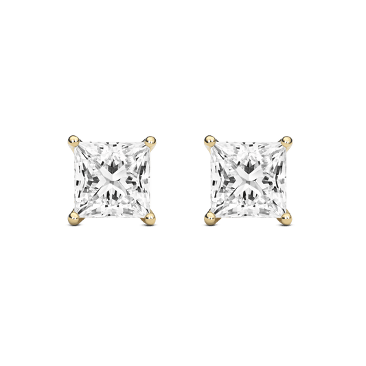 The Princess Solitaire Studs - Lotus Diamond