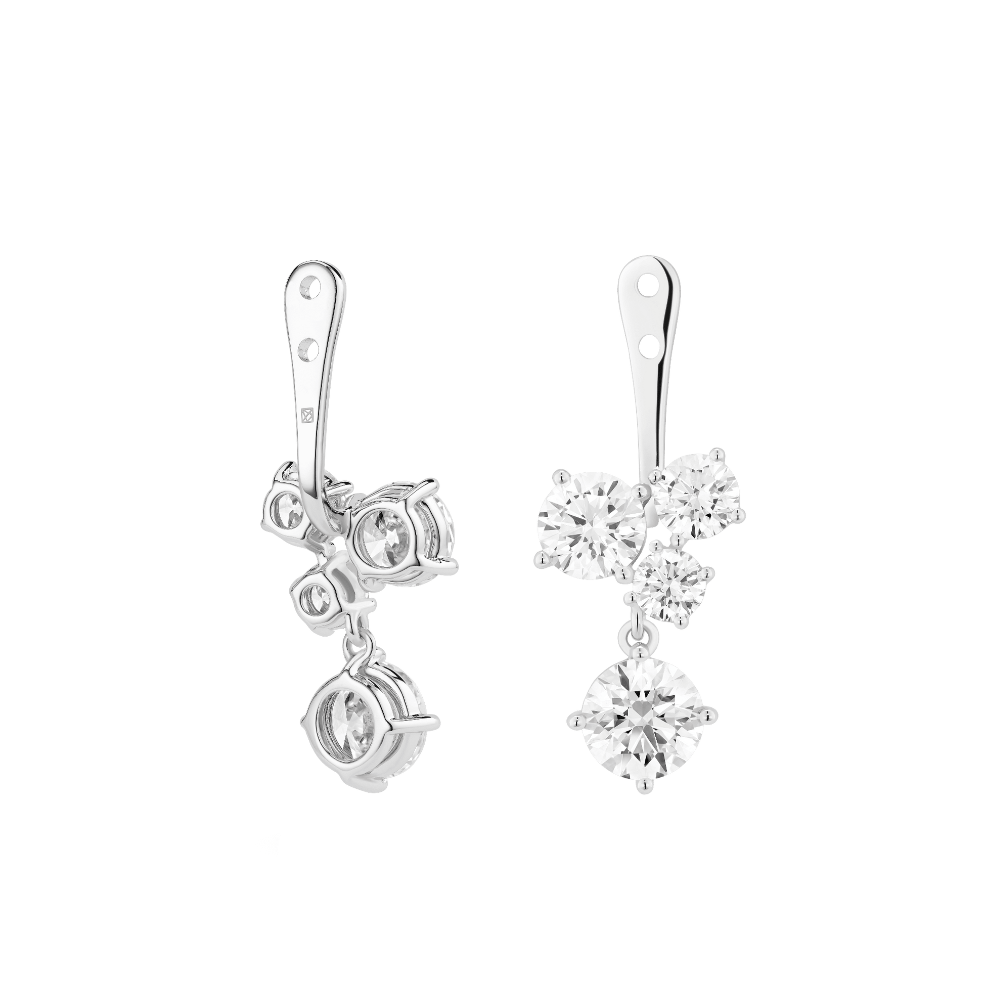 The Round Brilliant Cluster Ear Jackets - Lotus Diamond