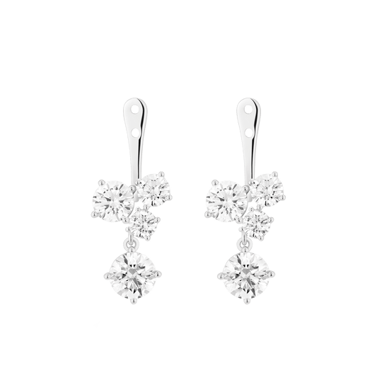 The Round Brilliant Cluster Ear Jackets - Lotus Diamond
