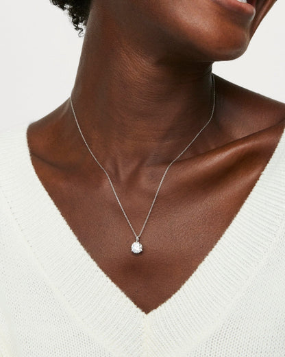 The Round Brilliant Solitaire Bale Pendant - Lotus Diamond