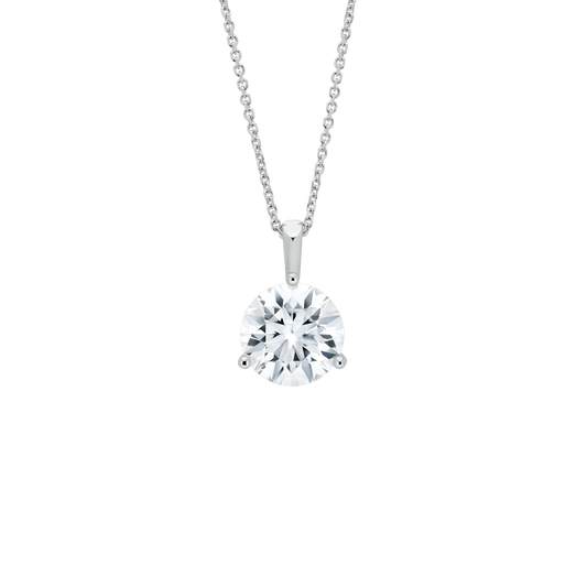 The Round Brilliant Solitaire Bale Pendant - Lotus Diamond