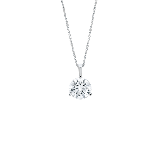 The Round Brilliant Solitaire Bale Pendant - Lotus Diamond