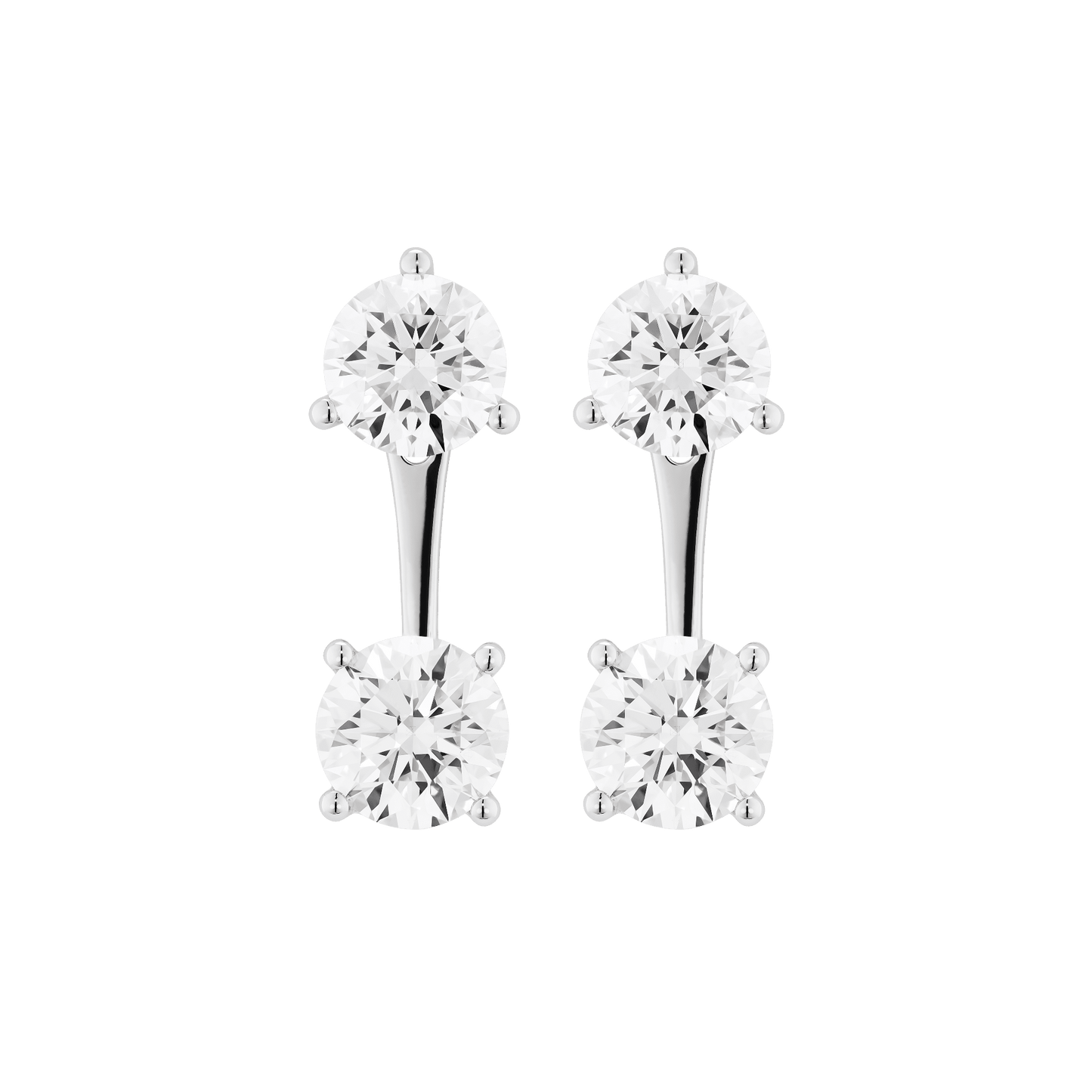 The Round Brilliant Solitaire Ear Jackets - Lotus Diamond