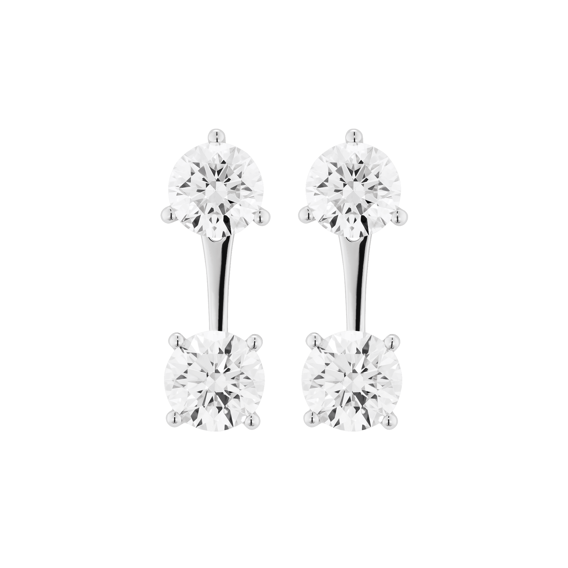 The Round Brilliant Solitaire Ear Jackets - Lotus Diamond