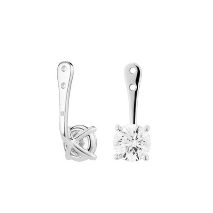 The Round Brilliant Solitaire Ear Jackets - Lotus Diamond