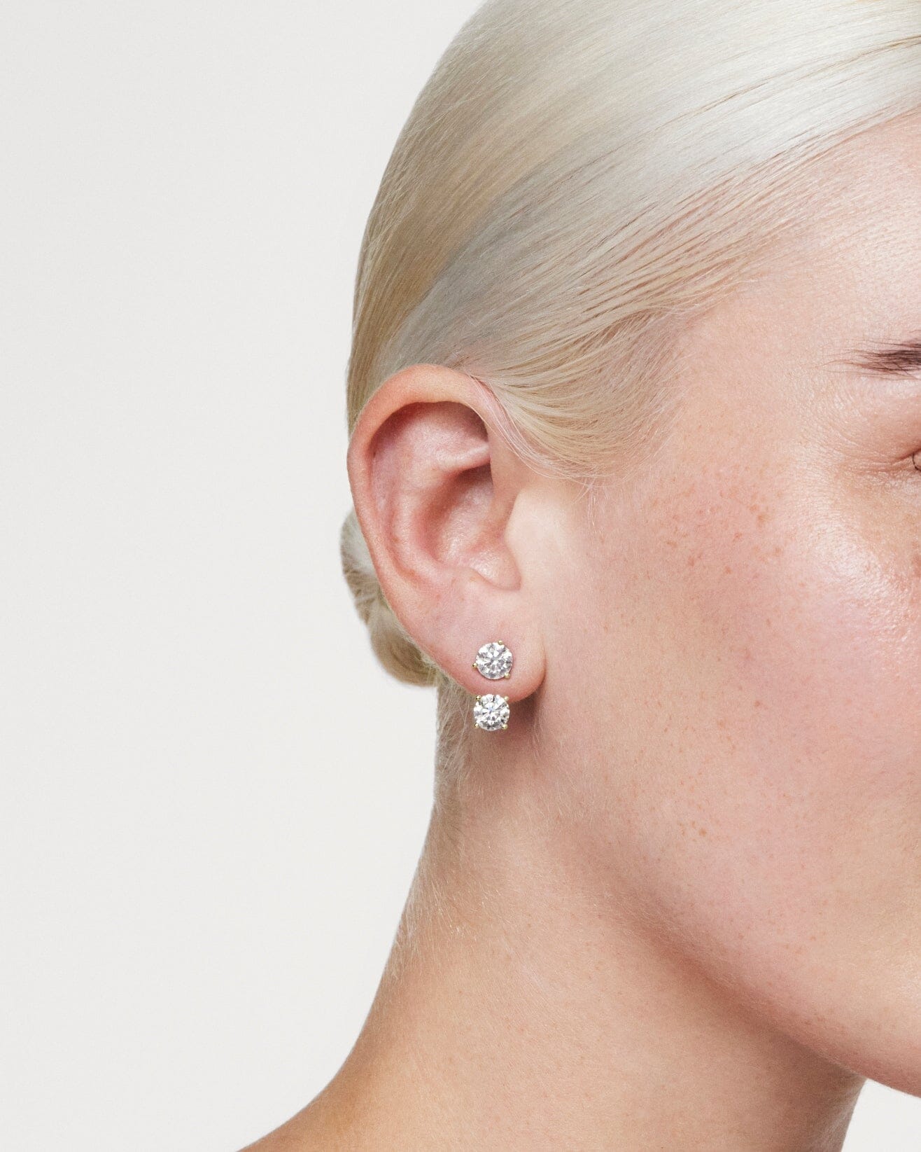 The Round Brilliant Solitaire Ear Jackets - Lotus Diamond