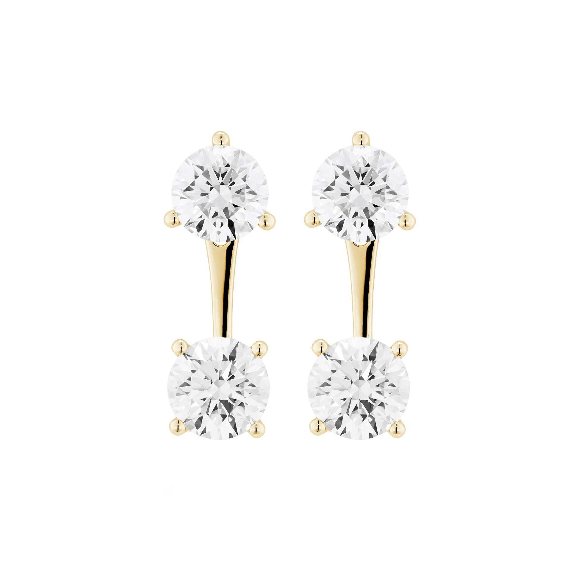 The Round Brilliant Solitaire Ear Jackets - Lotus Diamond
