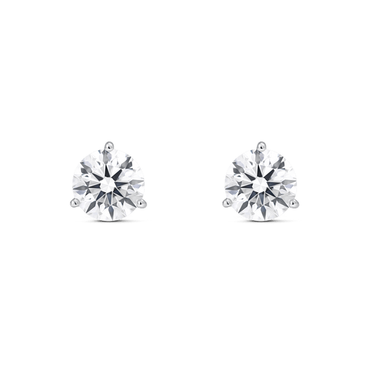 The Round Brilliant Solitaire Studs - Lotus Diamond