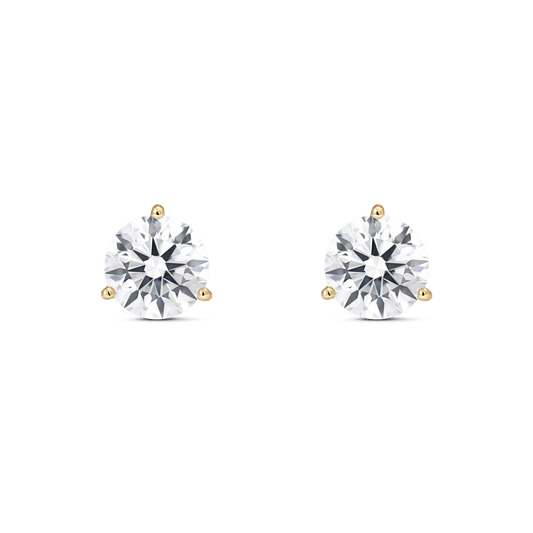 The Round Brilliant Solitaire Studs - Lotus Diamond