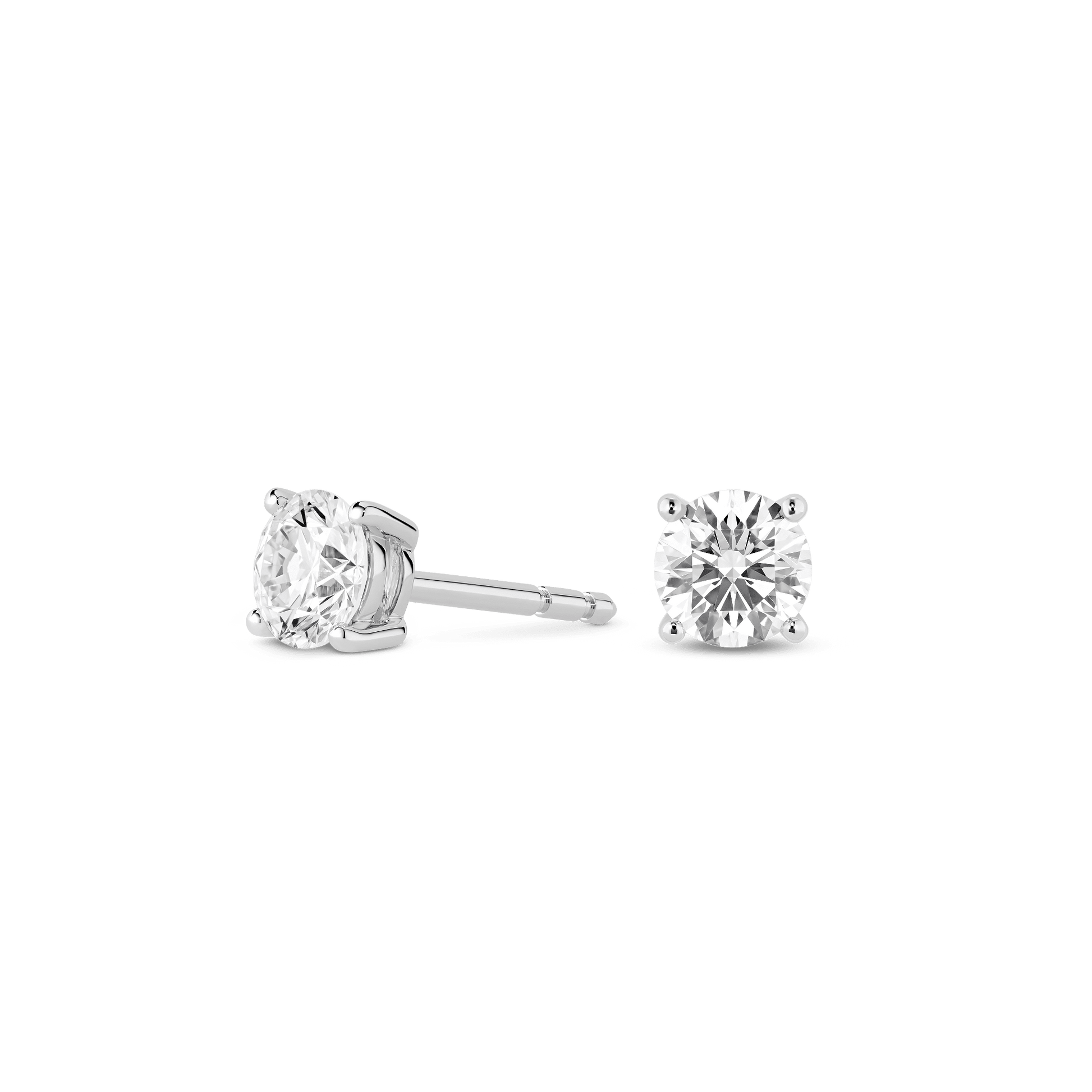 The Round Brilliant Solitaire Studs - Lotus Diamond