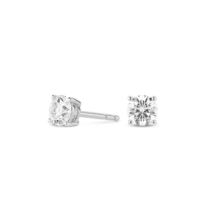 The Round Brilliant Solitaire Studs - Lotus Diamond
