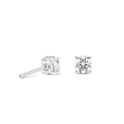 The Round Brilliant Solitaire Studs - Lotus Diamond