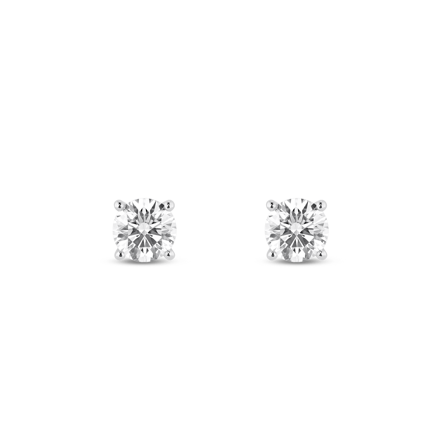 The Round Brilliant Solitaire Studs - Lotus Diamond