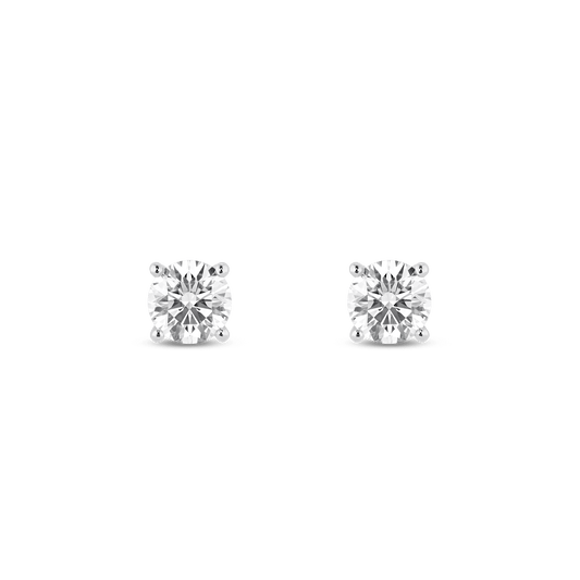 The Round Brilliant Solitaire Studs - Lotus Diamond