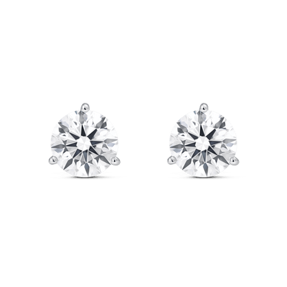 The Round Brilliant Solitaire Studs - Lotus Diamond