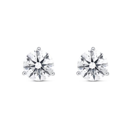 The Round Brilliant Solitaire Studs - Lotus Diamond