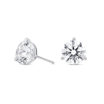 The Round Brilliant Solitaire Studs - Lotus Diamond