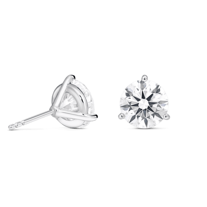 The Round Brilliant Solitaire Studs - Lotus Diamond