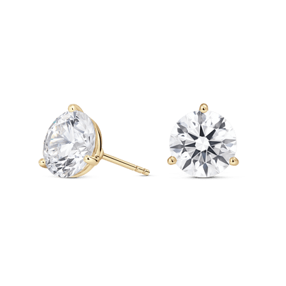 The Round Brilliant Solitaire Studs - Lotus Diamond