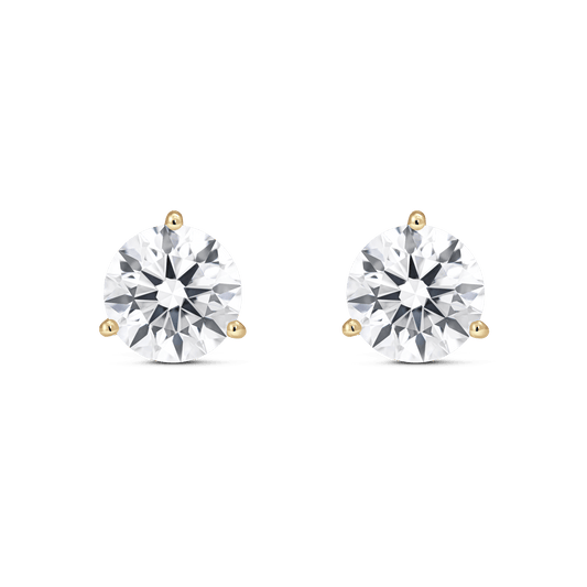 The Round Brilliant Solitaire Studs - Lotus Diamond