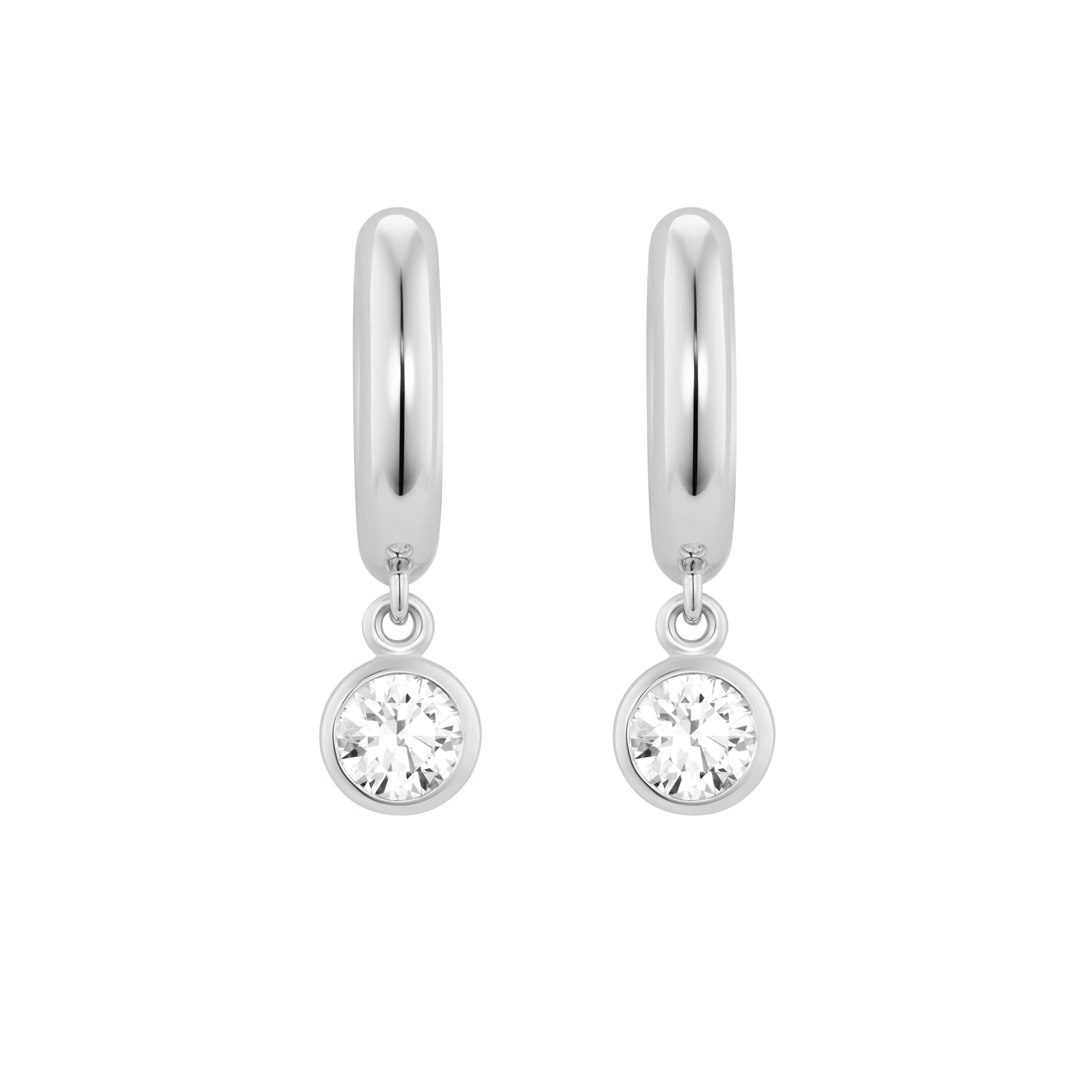 The Wistful Hoop Earrings - Lotus Diamond