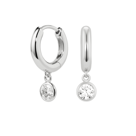The Wistful Hoop Earrings - Lotus Diamond