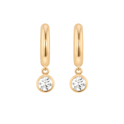 The Wistful Hoop Earrings - Lotus Diamond