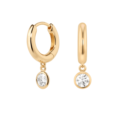 The Wistful Hoop Earrings - Lotus Diamond