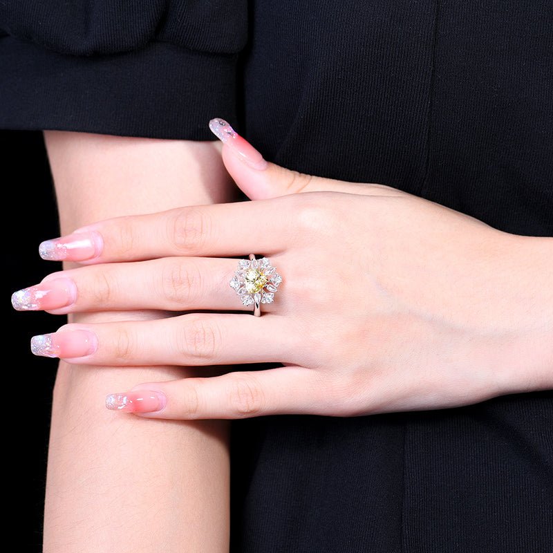 The World Rich - canary Canary no burn yellow sapphire ring/pendant dual purpose - Lotus Diamond