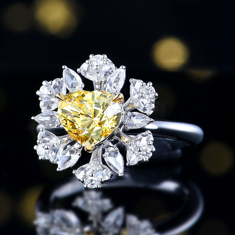The World Rich - canary Canary no burn yellow sapphire ring/pendant dual purpose - Lotus Diamond