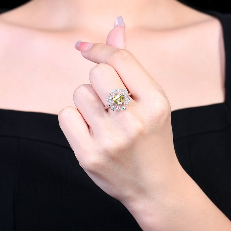 The World Rich - canary Canary no burn yellow sapphire ring/pendant dual purpose - Lotus Diamond