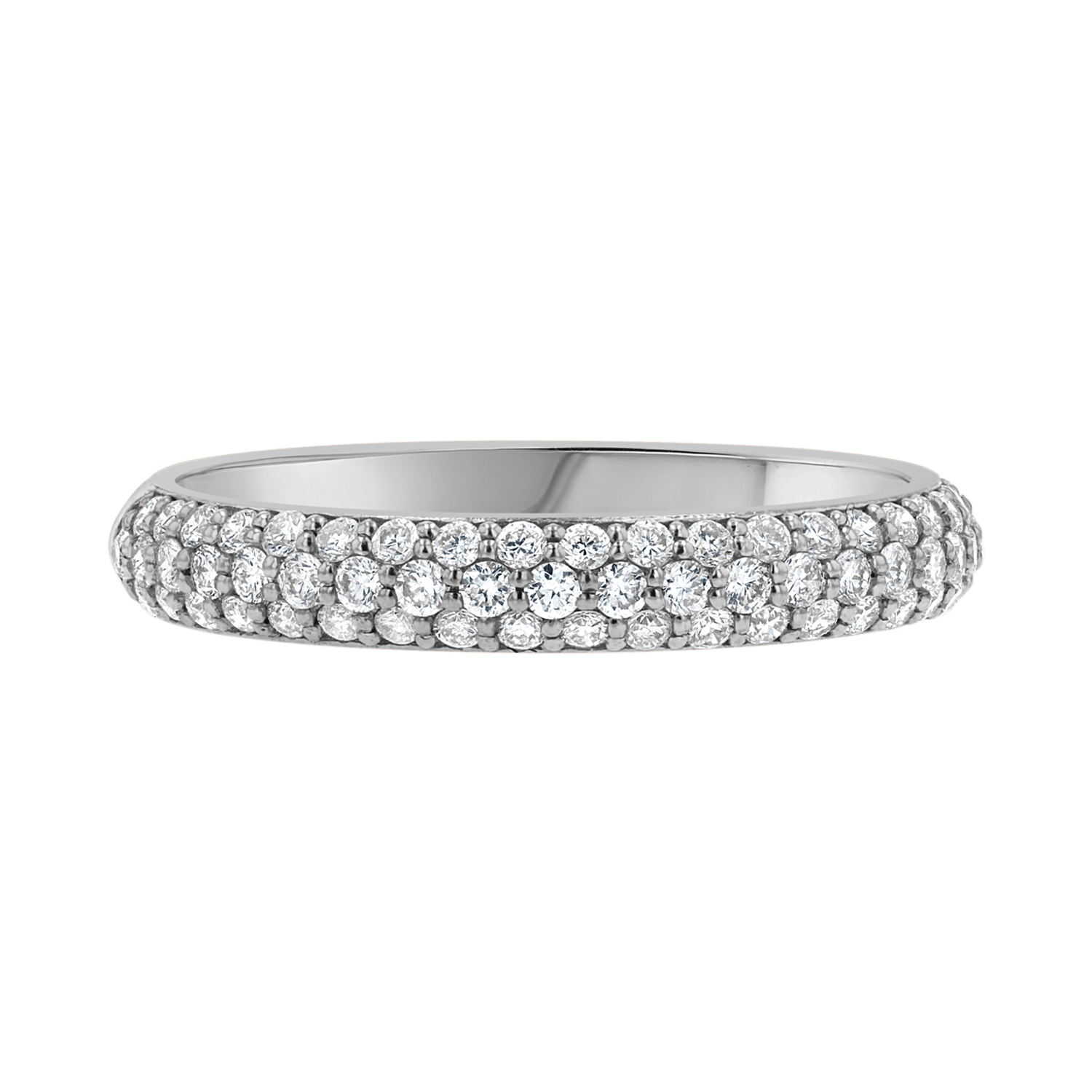 Three Row Pave Diamond Band - Lotus Diamond