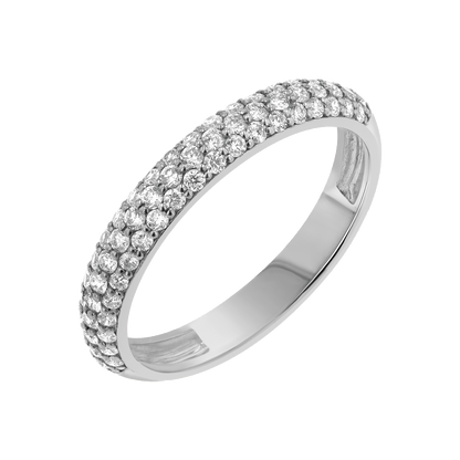 Three Row Pave Diamond Band - Lotus Diamond