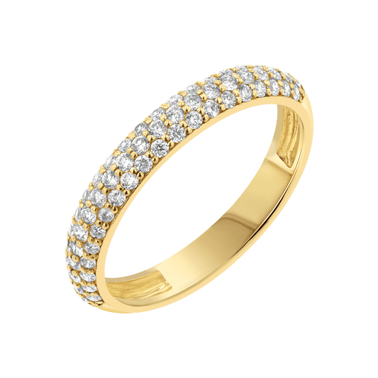 Three Row Pave Diamond Band - Lotus Diamond