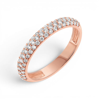 Three Row Pave Diamond Band - Lotus Diamond